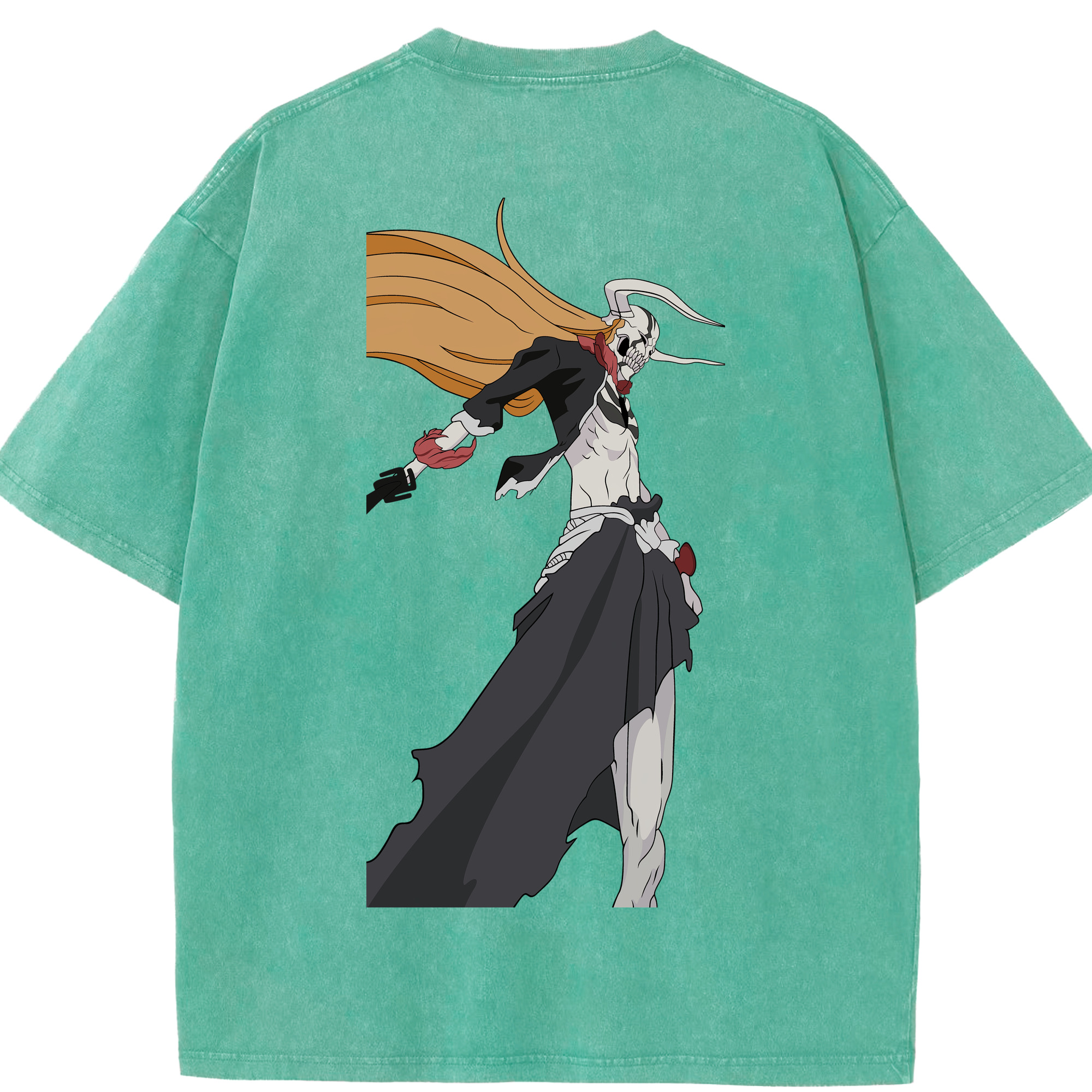 （画像用） ブリーチ 黒崎一護（くろさき いちご）BLEACH Kurosaki Ichigo 綿100% ヴィンテージ風 半袖Tシャツ（背面プリント）